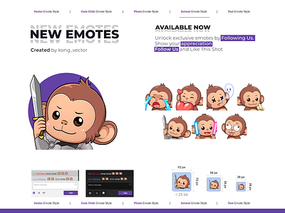 Monkey Madness Cute Twitch Emotes animal cartoon design emoji emote emotes illustration monkey monkey emote monkey twitch emote twitch twitchemote twitchemotes