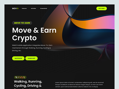 MOVO Website Design: Landing Page UI bitcoin blockchain branding crypto crypto landing page crypto ui crypto web crypto website cryptocurrency cryptocurrency landing page cryptocurrency ui cryptocurrency web cryptocurrency website ethereum ico ico landing page ico website move to earn move to earn crypto ui