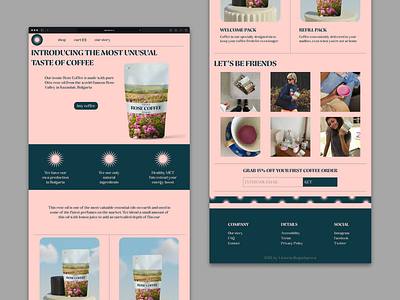 Coffee Product Landing Page adobe photoshop branding design figma illustration landing page ui uiux design web design