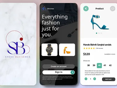 Shera Blaisemee Fashion Shop app branding design graphic design ui