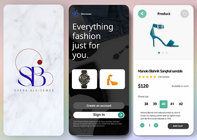 Shera Blaisemee Fashion Shop app branding design graphic design ui