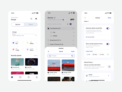 Dribu - Files Storage Mobile app design cloud cloud base app design download drive dropbox files files manager folder google drive mobile pricing storage team team planning ui ui design uiux