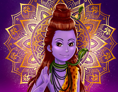 Shiva bali blockchain blue character design cryptoart face god illustration magic man mandala nft nftart nftcollection photoshop print