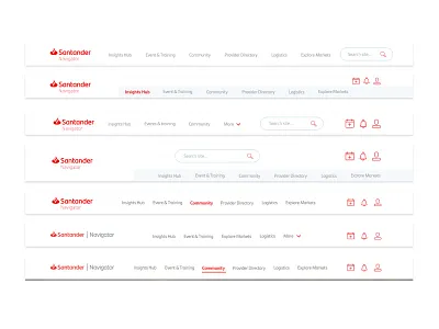 Banking Portal Navigation Menus