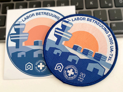 Badge / Sticker for German Red Cross operation for refugees branding graphic design stiched badge