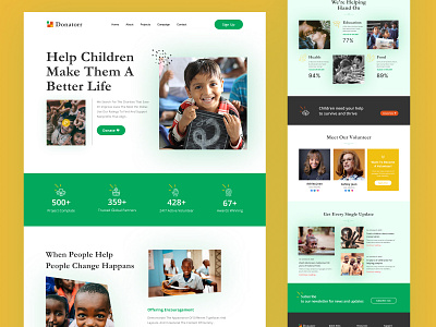 Charity Web Landing Page branding charity header design charity landing page charity ui kit charity web header charity web ui creative design donation landing page donation ui kit donation web template graphic design landing page ui web template