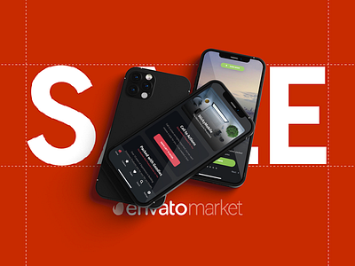 50% Off On The Best Mobile Kits & PWAs android app app design dark interface dark mode dark ui design envato ios iphone market mobile mobile kit modern app pwa sidebar sticky mobile ui ui design web app