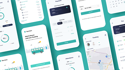 Schoolbus Karo App Design UI 2020 2021 best design 3d animation beautiful branding design design app design art graphic design haspr illustration logo motion graphics ui