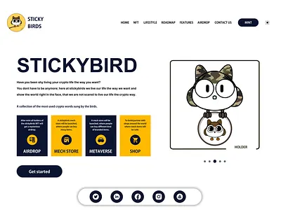 STICKYBIRD LANDING PAGE LIGHT branding design graphic design muck up ui ux