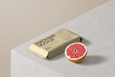 Bar Mockup With Slice Grapefruit On Block Isometric coffee