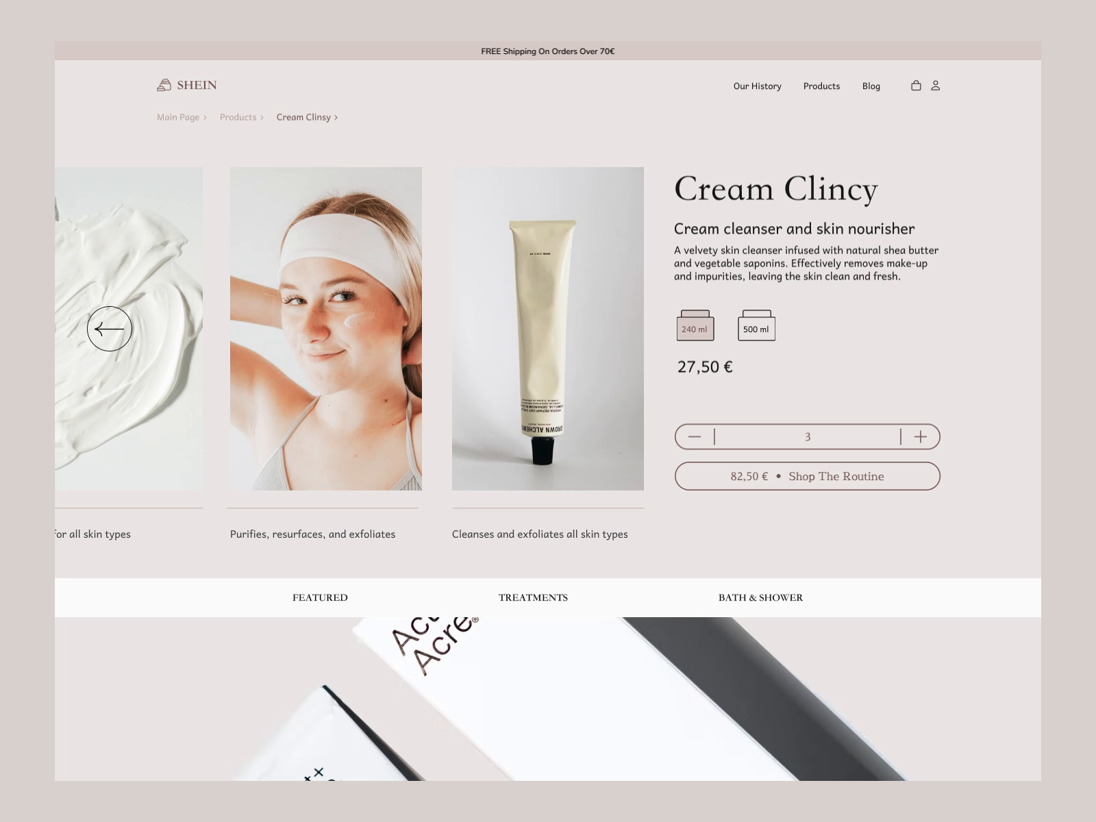 Example of Luxury skin care products and services store