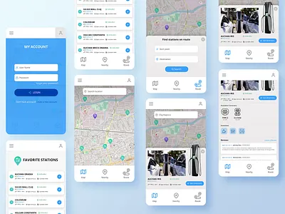 EV Charging Stations Search App app charging station design development electrical vehicle location map search ui ux