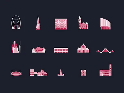 City of Perth - Wayfinding Map & Landmark Design design graphic design icon map mapping minimal pictogram red wayfinding