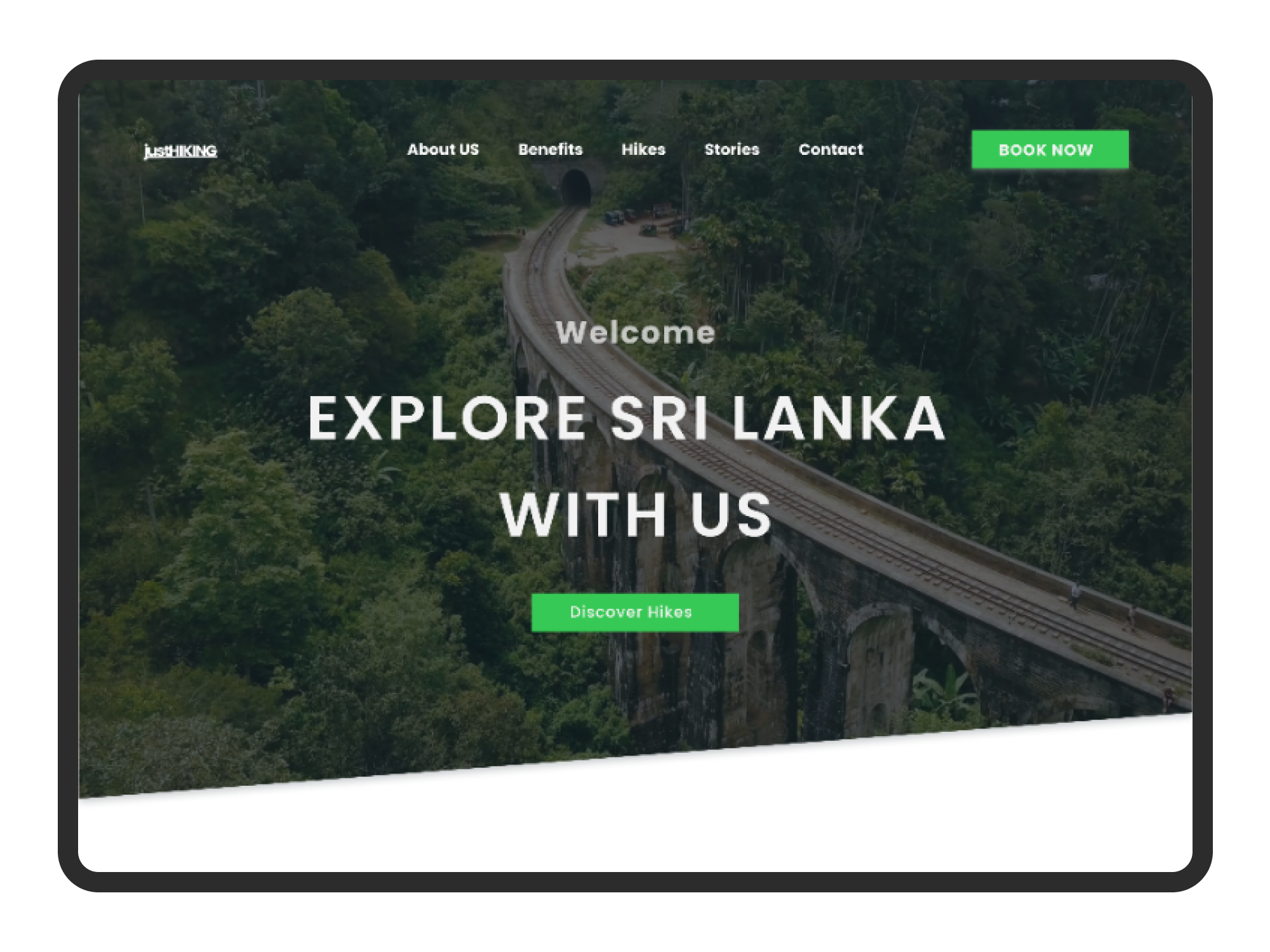 JustHiking Travel Web Design figma interactive website smartanimate travel design ui uidesign uiux ux uxdesign webdesign