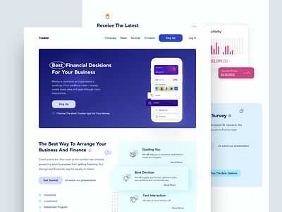 TradeU Landing page branding design landing page minimal minimalism mobile app