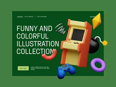 🐝GUUULP! 3D Illustration Constructor 3d 3d illustration design hero illustration minimal design
