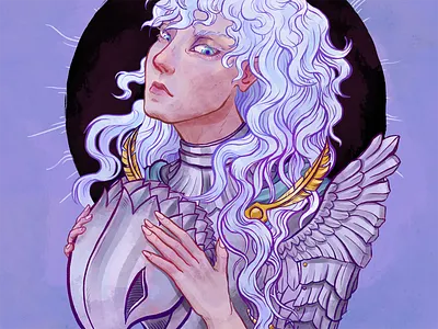 Griffith anime berserk character design fanart griffith horror illustration kentaro miura manga occult procreate