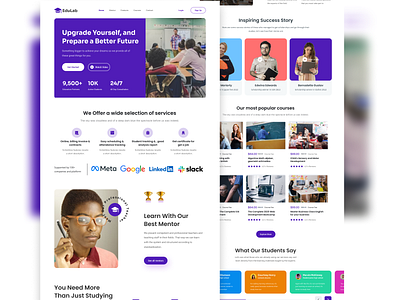 course honepage colorfull course e learming education homepage landing pge learning learning online online class online course school study teaching ui university ux web website