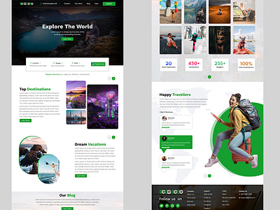 travel website template branding design dribble graphic design illustration logo typography ui vector webdesign