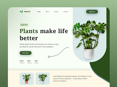 Plant Shop - Landing Page branding illustration landing page ui v visual design web design website design