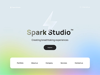Spark Studio™ agency landing agency website gradient hero section landing landing page ui ux web webdesign