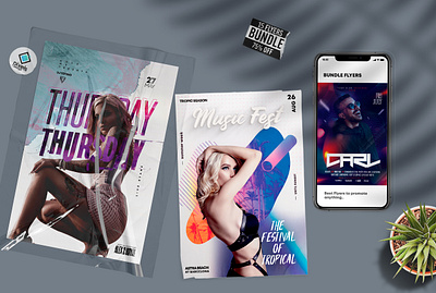 75% OFF | 15 Club Party & Events Flyers (Bundle) club flyer design download psd flyer psd psd flyer psd flyer templates
