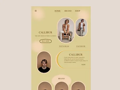 Men Clothing brand Website UI branding design minimal ui