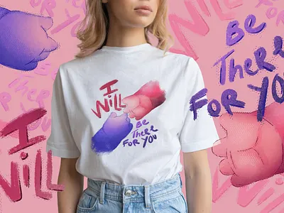 I will be there (little monsters) animation branding caracter design design frase graphic design hands illustration logo monster print procreate quote shop tshirt