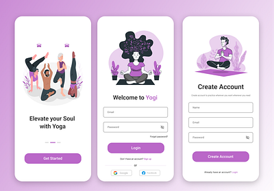 Yoga app_Mobile app app application concept idea mobile purple sport ui ux yoga