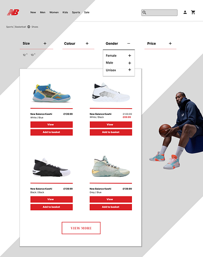Kawhi | New Balance - Shoes basketball design ecommerce figma kawhi nba nba shoes new balance new balance basketball ui ux web design