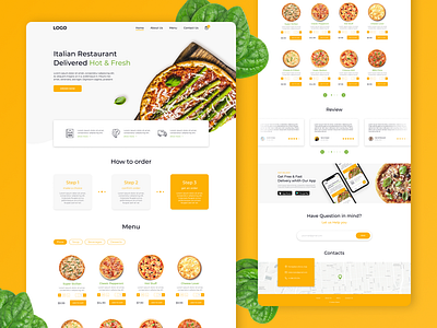 Restaurant Deliver Landing Page design figma food graphic design landing page photoshop pizza delivery restaurant service ui uiux ux