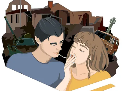 Ukrainian youth art branding character design cover design custom drawing drawing flat illustration illustration portrait russian ukrainian war support ukraine ukraine ukrainian artist war in ukraine