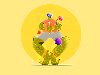 Magical flower 2d adobe banner design character art character design flower illustration illustrator magic magical procreate rose texture tree vector yellow