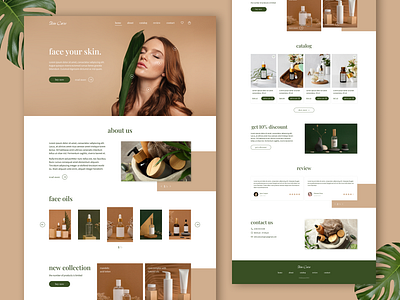 Landing Page Natural Cosmetics adobe photoshop care cosmetics design face figma landing page natural natural colors photoshop sale skin ui ux uxui web design