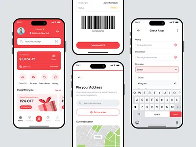 Shipping - Logistic Mobile App app app design cargo courier delivery delivery app delivery tracking logistics logistics mobile logistics mobile app mobile app mobile design package delivery package tracking shipemnt shipping tracking transport transportation ui kit