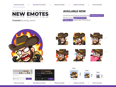 Wild West Cowboy Twitch Emotes 🤠🔥 cartoon chibi emote cowboy cowboy emote design emoji emote emotes illustration man man emote twitch twitchemote twitchemotes vector