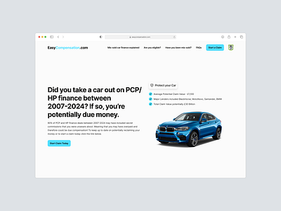 EasyCompensation.com - Car Insurance Company Website Design assurance cars company corporate finance financial landing page ui design uiuxdesign web design website