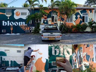 Bloom Wall Mural art barista breakfast breakfast bar cafe coffee coffee bar food food lover islnad mauritius painting restaurant shopping street art tropical wall mural
