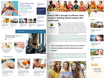 Nutrition Website Design CBD article cbd design diet fitness food health landing layout news nutrition oil page ui ux website