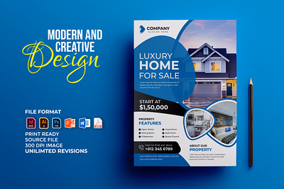 Modern & Creative Real Estate Digital Flyer Design business construction corporate creative design digital digital flyer eflyer flyer flyer design modern poster professional real estate real estate flyer template unique