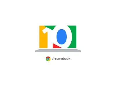 Chromebook 10th year anniversary logo branding design identity logo minimal vector web