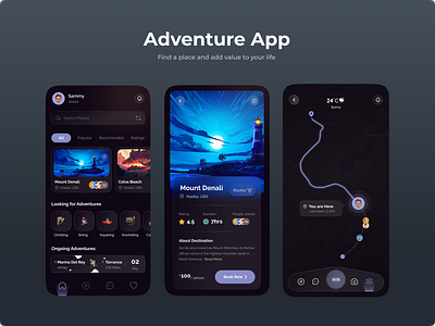 Find Adventurous Trips Nearby! 3d animation branding design designer graphic design illustration logo motion graphics ui ui ux uidesign uiux webdesign