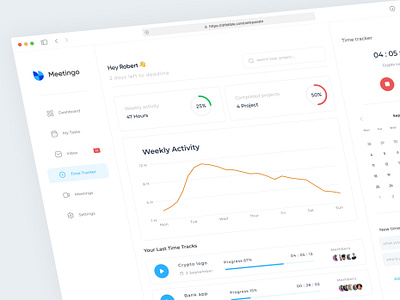 Meetingo Project management app calender design experience face graphic design illustration inter logo management meeting project project managemanet user userinterface ux