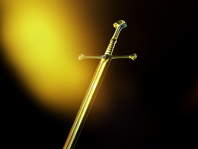 sword render gold gothic lighting render sword