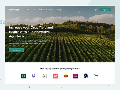 Foresight AgriTech SaaS Landing Page agriculture agritech app application crops desktop drone farmer farming foresight innovation inspiration iot landing page saas tech ui ux web webdesign