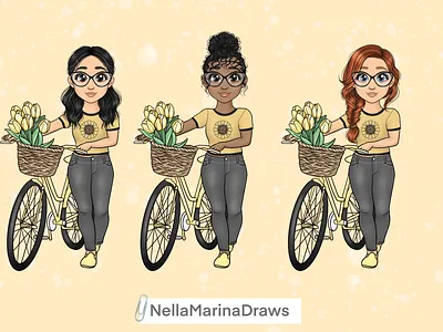 Cute Spring Bicycle Girls bicycle girls curvy girl