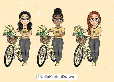 Cute Spring Bicycle Girls bicycle girls curvy girl