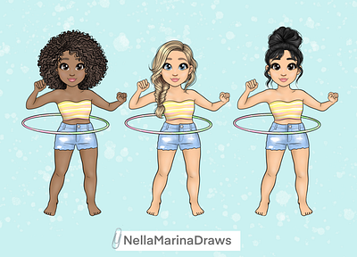 Hula Hoop Girls boss babe hula hoop planner girls