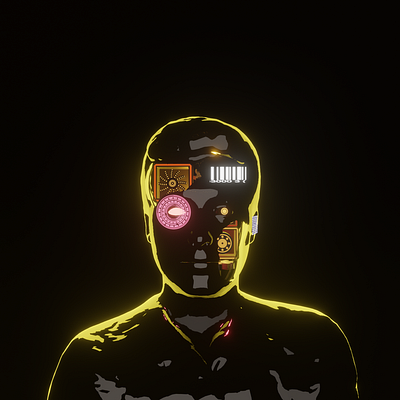 Cyborg Self Portrait 3d 3d illustration abstract animation branding cyberpunk cyborg design electric graphic design hud illustration logo metal motion graphics neon portrait robot ui vector