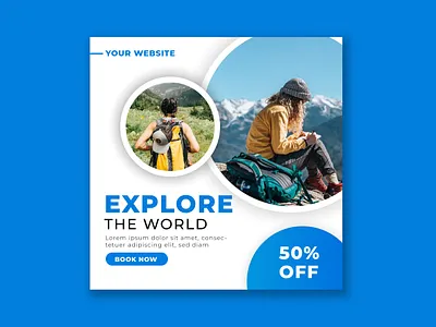 Social Media Post Travel branding design graphic design template travel typography ui ux